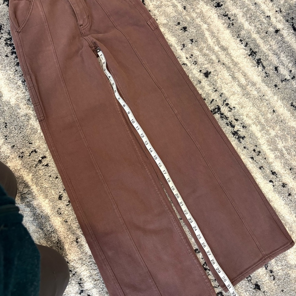 Pacsun Women’s Ultra High Rise Flare Carpenter Jeans Size 27 Brown - Picture 8 of 10